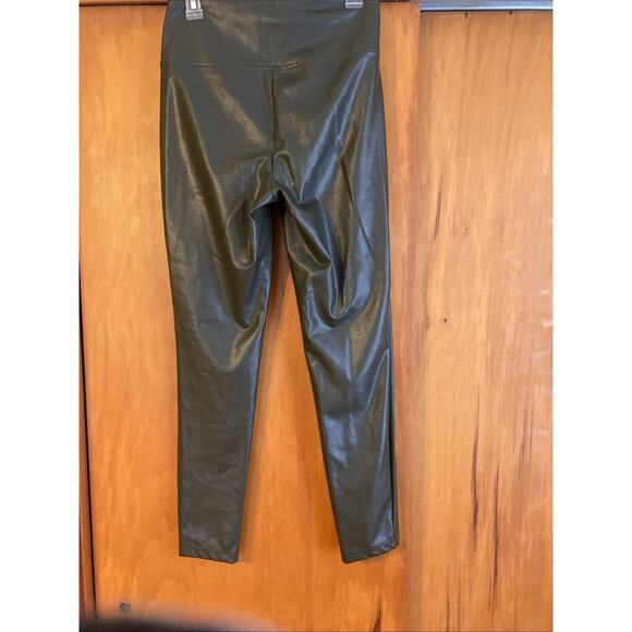 Studio | Badgley Mischka |Olive Green Polyurethane Pull On Stretch Pants - Small - Picture 6 of 12
